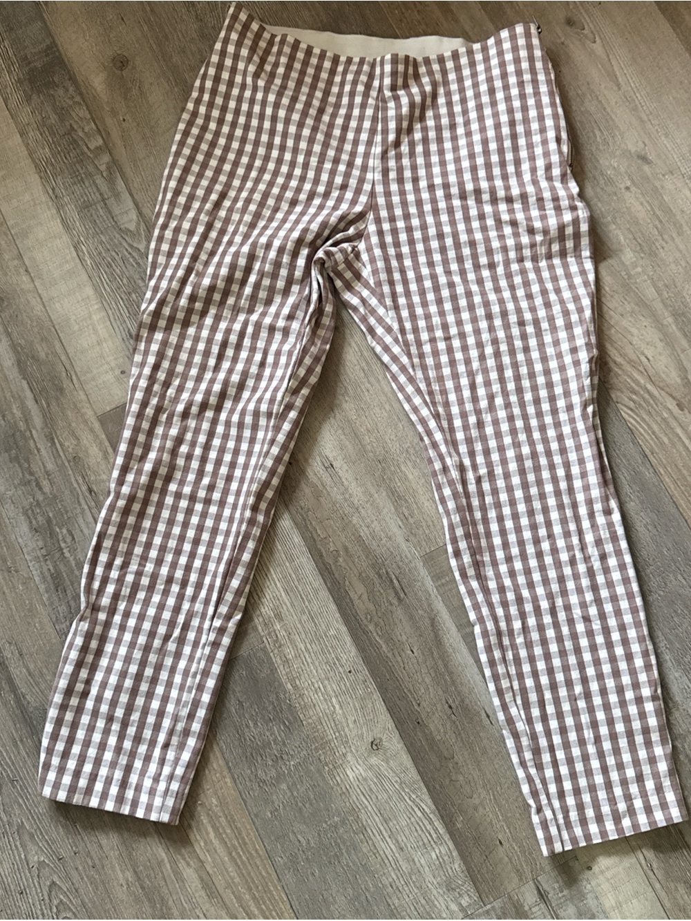 A New Day Women’s Brown and White Gingham Leggings size 8